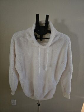 Cream Sherpa Cowl Hoodie Sweater